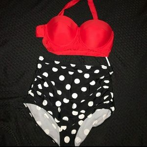 2pc high waist bikini set